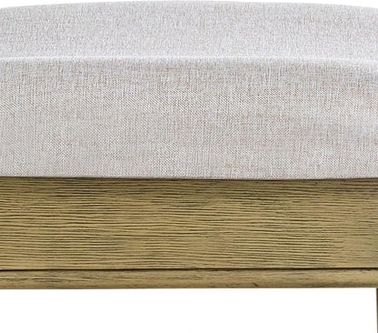 ROME + OAK Set of 4 Parker 26 Inch Counter Stool, Backless Saddle Kitchen Barstool in Natural Finish with Cream Fabric Upholstery Cushion Seat