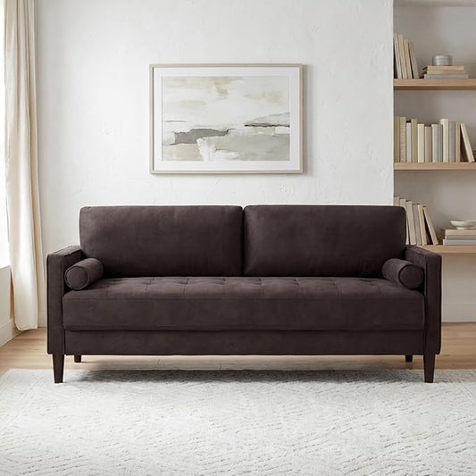 Studio Living® Lexington 75.6" Sofa, Modern Design, Pocket Coil Comfort, Easy Assembly, Faux-Suede Fabric, Charcoal