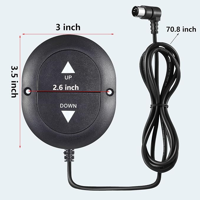 AWINLI 90 ° Curved Oval 2-Button 5-Pin Electric Recliner Manual Controller | Electric Lift Chairs Hand Controller Side Control Handset Replacement Parts,for Limoss,Okin,Lift,Electric Sofa Controller