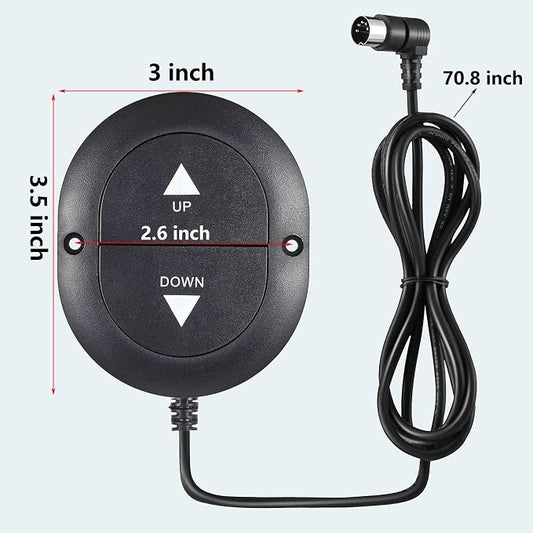 AWINLI 90 ° Curved Oval 2-Button 5-Pin Electric Recliner Manual Controller | Electric Lift Chairs Hand Controller Side Control Handset Replacement Parts,for Limoss,Okin,Lift,Electric Sofa Controller