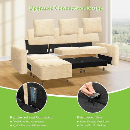 Welzona 75" loveseat Sofa, Comfy Chenille Love Seat, Wood Frame Small Couches for Small Spaces, Tool-Free Setup 2 Seater Modern Loveseat, 22"Deep Seat Sofas for Living Room, Apartment, Bedroom, Camel