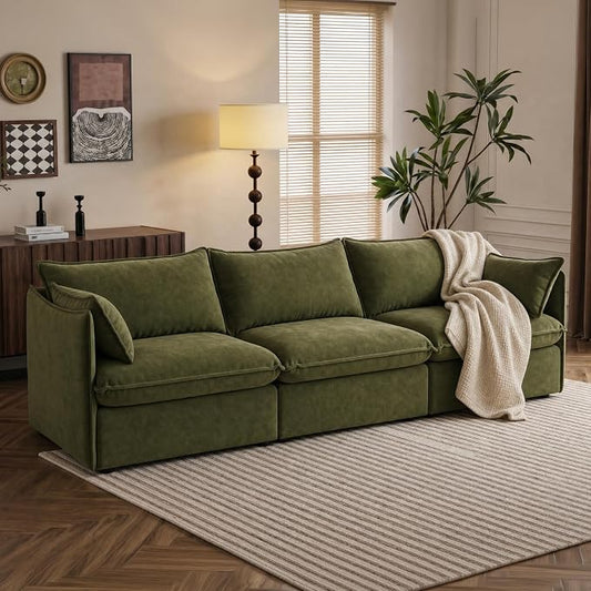Cloud Modular Sofa, Oversized Deep Seat Comfort, Luxe Chenille | Fully Removable Washable Covers, Memory Foam Seat Cushions, Premium Fabric