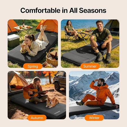 OGERY Self-Inflating Sleeping Pad with Built-in Foot Pump, 3" Memory Camping Mattress Pad, Quiet & 9.5 R-Value Insulated Sleeping Mat Camping Essential Gear for Car Tent Camping