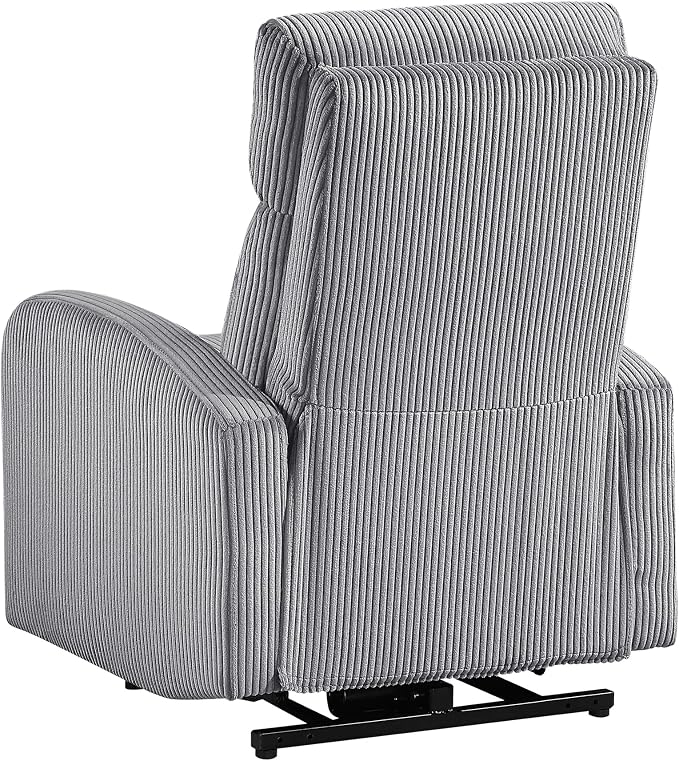 Lexicon Power Lift Recliner Chair for Elderly with Remote Control, Gentle Lift Motion, Side Pocket Armrest, Corduroy Upholstered Electric Recliner for Living Room/Bedroom, Easy Assembly, Dark Gray