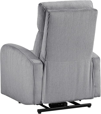 Lexicon Power Lift Recliner Chair for Elderly with Remote Control, Gentle Lift Motion, Side Pocket Armrest, Corduroy Upholstered Electric Recliner for Living Room/Bedroom, Easy Assembly, Dark Gray
