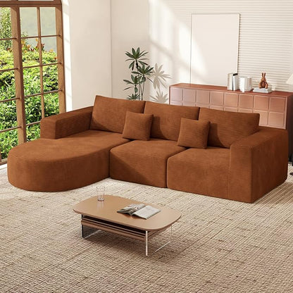 Boneless Couches for Living Room,Cloud Sectional Couch with L-Shape Chaise,Modern Modular Sofa with Deep Seat Upholstered Comfy Couches for Bedroom,No Assembly Required,1PCS