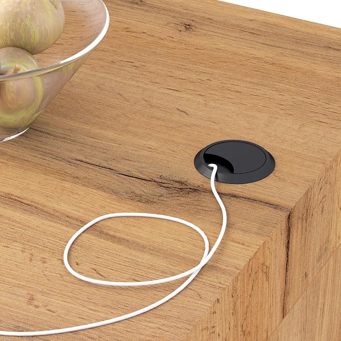 Mobili Fiver, Evolution Desk 47.2 x 23.6 in, with Wireless Charger, Rustic Oak with One Leg, Made in Italy