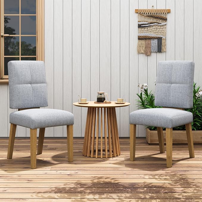 HOMRELEXA Wooden Dining Chairs Set of 6, Dining Room Chairs with Wood Legs, Cloud-Like Cushion & Reinforcement Structure Design for Kitchen/Living Room/Restaurant, Easy Assembly
