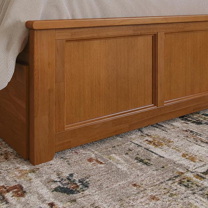 AFI, Madison King Solid Wood Platform Bed with Matching Footboard & Storage Drawers, Light Toffee