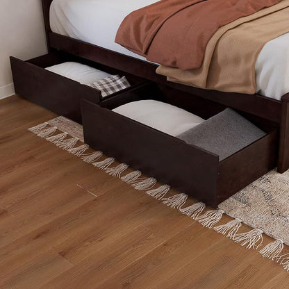 AFI, Madison King Solid Wood Platform Bed with Matching Footboard & Storage Drawers, Espresso