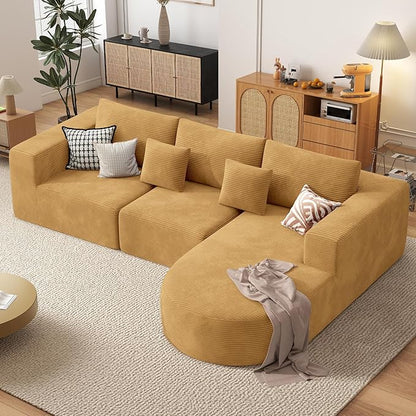Boneless Couches for Living Room,Cloud Sectional Couch with L-Shape Chaise,Modern Modular Sofa with Deep Seat Upholstered Comfy Couches for Bedroom,No Assembly Required,1PCS