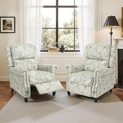 Recliner Chair, Modern Pushback Armchair with Adjustable Backrest & Footrest for Bedroom, Living Room