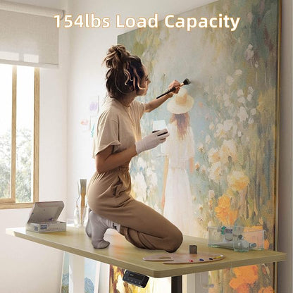 YIHAYO Low Height Adjustable Desk, Lifts 18.1-28.3 Inches, Electric Standing Desk for Short People, 40 x 24 Inches Computer Table with Splice Board for Home Office, Natural