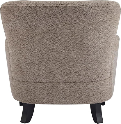 Christopher Knight Home Colby Boucle Upholstered Club Chair, Living Room Accent Chair, Wooden Frame, Flared Armrest, Plush Thick Cushion, Reading Lounge Chair, Space-Saving Furniture, Light Brown