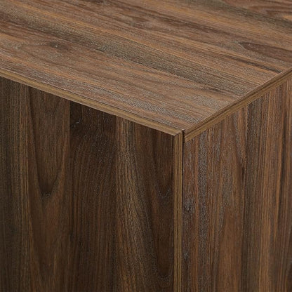 Walker Edison Liss Contemporary 4-Door Minimalist Sideboard 70 Inch Dark Walnut