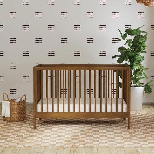 Davinci Birdie 3-in-1 Convertible Crib, GREENGUARD Certified, Walnut | Converts to Toddler Bed & Daybed, 4 Adjustable Mattress Heights - Conversion Kit Sold Separately - Easy to Assemble