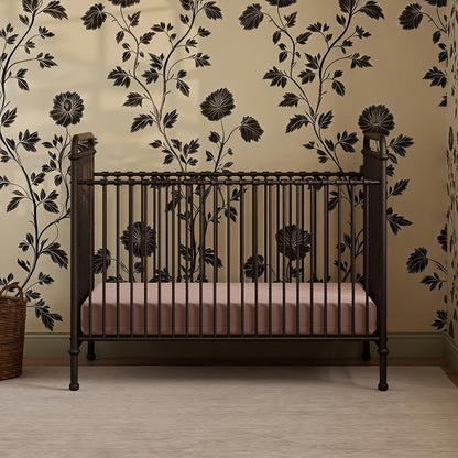 Namesake Abigail 3-in-1 Convertible Metal Crib in Vintage Iron, Greenguard Gold Certified | GREENGUARD Gold Certified, Converts to Toddler Bed & Daybed, 4 Adjustable Mattress Heights, Conversion Kits Sold Separately