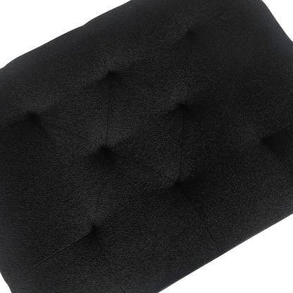 Joveco Storage Ottoman Bench, Rectangle 24″ Linen Foot Rest Stool Square Footstool for Living Room, Bedroom, Black