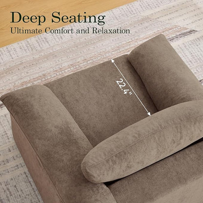 Boneless Single Sofa Chair, Modern Cloud Accent Chair, Comfy Deep Seat Couch for Living Room, Bedroom, Apartment, Small Space, No Assembly, Brown