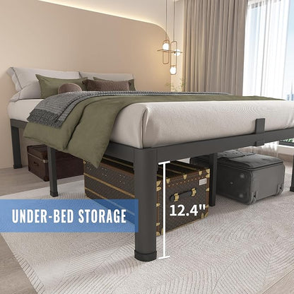 MAF 14 Inch Queen Metal Platform Bed Frame with Round Corner Legs, 3000 LBS Heavy Duty Steel Slats Support, Noise Free, No Box Spring Needed, Easy Assembly
