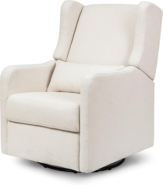 Carter’s Arlo Glider Recliner Nursery Chair - Water & Stain Resistant Glider Rocking Chair for Nursery - GREENGUARD Gold, FSC & Certi-PUR US Certified - Cozy Cream Swivel Rocker Recliner Chair