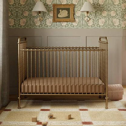 Namesake Abigail 3-in-1 Convertible Baby Crib (Gold) - GREENGUARD Gold Certified - Convertible Crib to Toddler Bed and Daybed - Baby Bed w/ 4 Adjustable Heights - Vintage Baby Crib Convertible