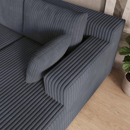 124 Inch Oversized Boneless Sectional Sofa Cloud Couch for Living Room - Symmetrical U Shaped Modular Couches Set with Double Chaise, No Assembly Floor Compression Sofa & Couch