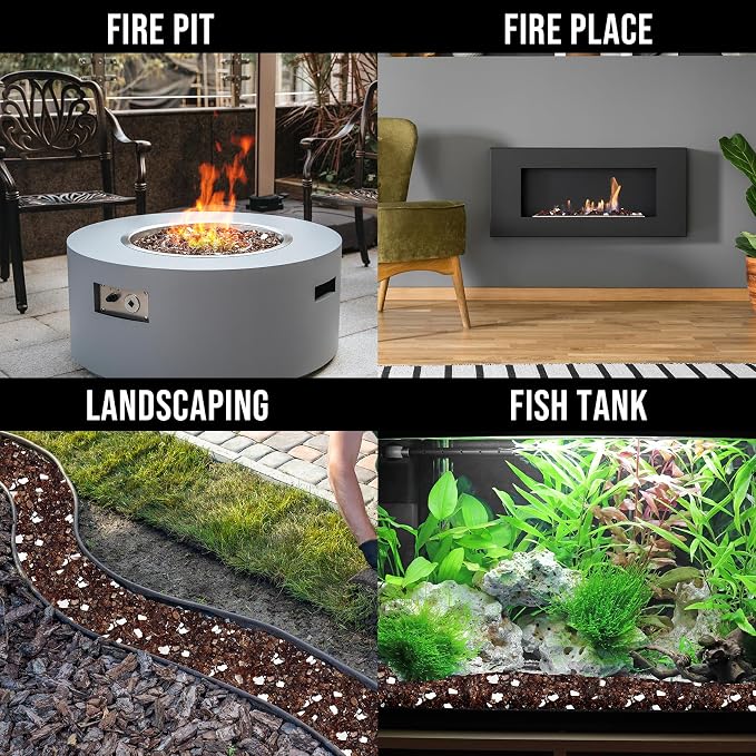Skyflame High Luster 10-Pound Fire Glass for Fire Pit Fireplace Landscaping, 1/2-Inch Copper Reflective