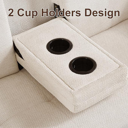 57.48" Convertible Sofa Bed with Cup Holder, Pull Out Sleeper Sofa Bed with USB Charging Ports, 3 in 1 Convertible Sleeper Sofa Bed for Living Room, Apartment, Bedroom, RV, Beige
