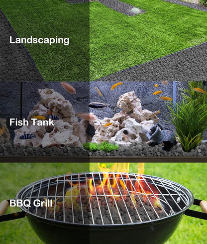 Stanbroil 10 Pounds Black Lava Rock Granules, Decorative Landscaping for Fire Bowls, Fire Pits, Gas Log Sets, Indoor or Outdoor Fireplaces(1 1/5" - 2")