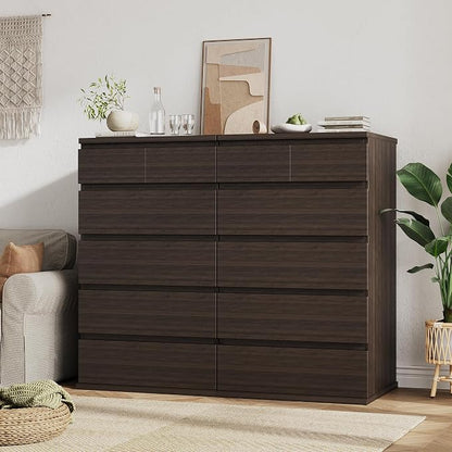 Jocoevol Brown Tall 6 Drawer Dresser for Bedroom,Dressers & Chests of Drawers with Jewelry Storage,Wood Storage Dresser with Deep Drawers for Living Room Hallway Entryway(40.75" L*23.62" W*15.75")