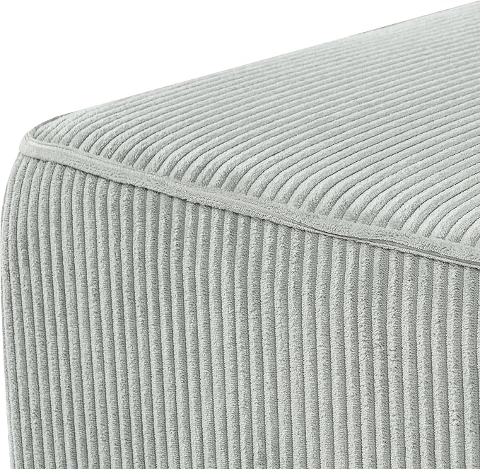 Christopher Knight Home Kyle Corduroy Woven Upholstery Square Ottoman, Living Room Sofa Ottoman with Wood Frame, Comfy Seating Experience with Dense Foam Padding, Non-Marking Foot Caps, Muted Green
