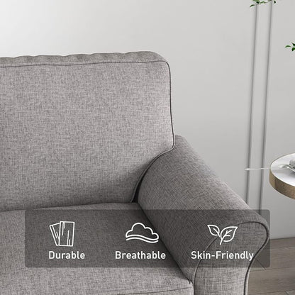 Bonzy Home 57" Loveseat Sofa, 2 Seater Sofa for Living Room, Upholstered Comfy Sofa Couch for Small Space, Living Room, Apartment, Office, Grey