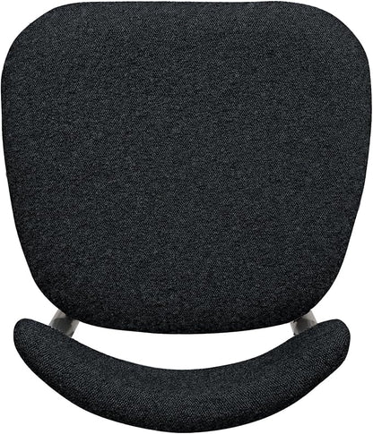 Morden Fort Black Dining Chairs Set of 6, Boucle Upholstered Kitchen Chairs with Curved Backs and Gold Metal Frame for Dining Room and Apartment, Black