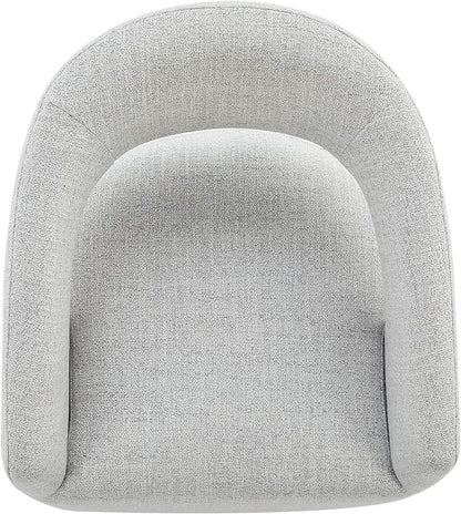 KISLOT Upholstered Dining Chairs with Casters No Assembly Modern Barrel Armchair with Rollers for Diningroom Bedroom Livingroom Reading Room,Set of 2,Light Grey