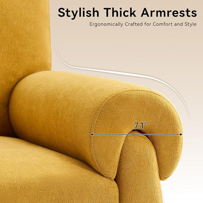 Accent Chairs Set of 2, Modern Living Room Chairs, Comfy Single Sofa Chair with Thick Cushion and Armrests, Upholstered Reading Club Chair, Arm Chair for Living Room Bedroom, Yellow