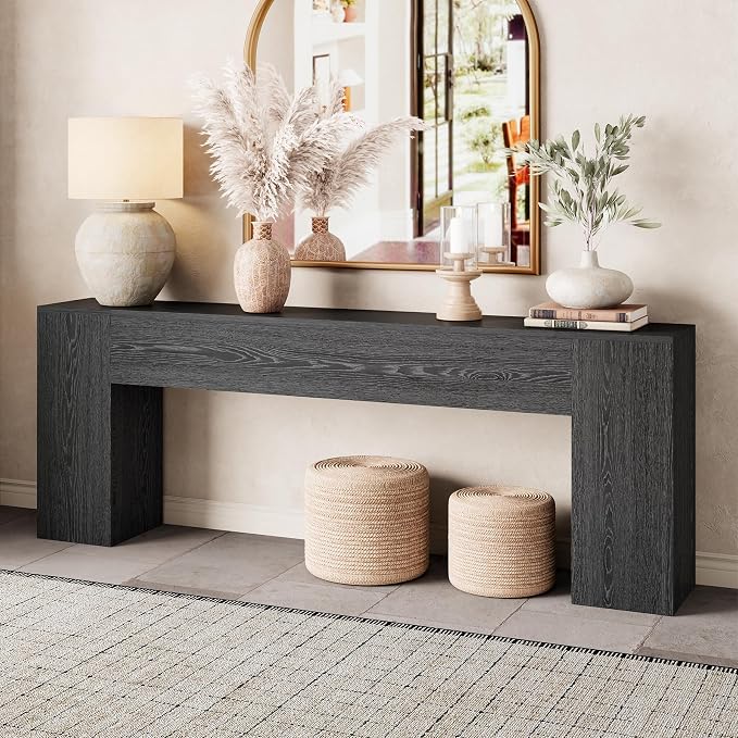 Epecoya 86 Inch Entryway Table for Living Room, Extra Long Sofa Console Table Behind Couch, Modern Wood Console Tables for Entryway, Apartment, Hallway, Black