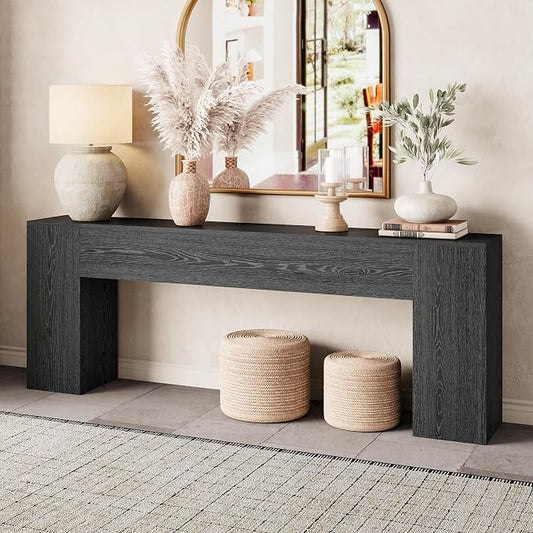 Epecoya 86 Inch Entryway Table for Living Room, Extra Long Sofa Console Table Behind Couch, Modern Wood Console Tables for Entryway, Apartment, Hallway, Black