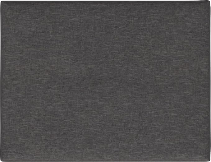 SIMPLIHOME Owen Coffee Table Storage Ottoman - 34" Wide x 19" High Upholstered Linen Look Fabric Rectangular Lift-Top Ottoman in Slate Grey, Mid-Century Modern Bench for Living Room with Tapered Legs