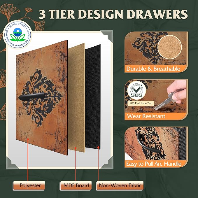 WLIVE Dresser for Bedroom with 8 Drawers, Wide Fabric Dresser for Storage and Organization, Bedroom Dressers, Chest of Drawers for Living Room, Closet, Hallway, Pattern