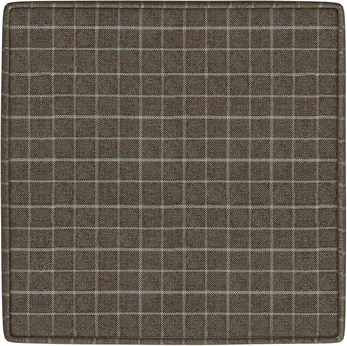 HomePop 18" Classic Square Storage Ottoman - Brown Windowpane