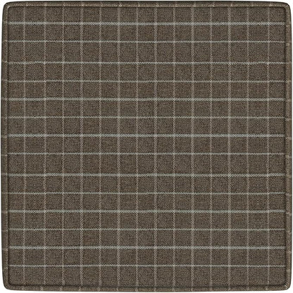 HomePop 18" Classic Square Storage Ottoman - Brown Windowpane
