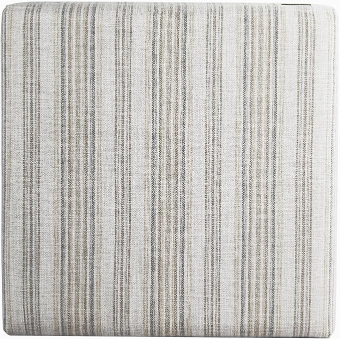 HomePop Harper Luxury 28" Square Storage Ottoman - Gray Striped Pattern