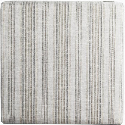HomePop Harper Luxury 28" Square Storage Ottoman - Gray Striped Pattern