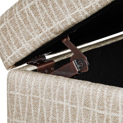 HomePop Malmo 36" Storage Bench - Tan Geometric Pattern
