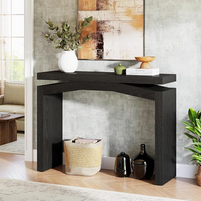 Tribesigns 40-Inch Console Table for Entryway, Farmhouse Sofa Console Behind Couch, Small Entry Table for Hallway, Foyer, Living Room, Black