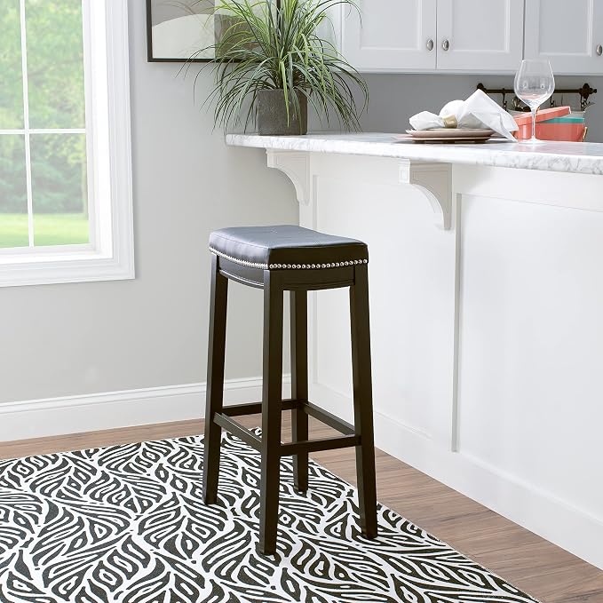 Linon Claridge Bar, Black Stool, 32" X 18.75" X 13"