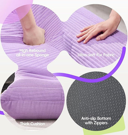 Hobestluk Medium Bean Bag Chair Faux Fur Fabric BeanBag Couch for Playroom | Purple Corduroy,Ergonomic Design,Memory Foam,Strong Supportive,No Assembly Required,DecorativeStyle for Living Room Bedroom