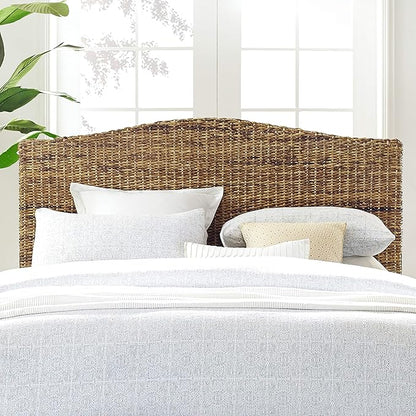 Crosley Furniture Serena Handwoven Natural Fiber Rattan Bed Headboard, Banana Leaf, King