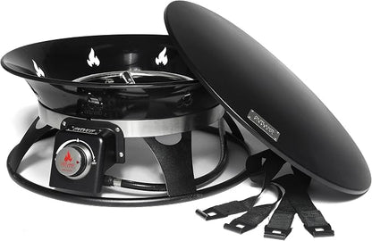 Outland Living Portable Propane Fire Pit, 21-inch, 58,000 BTU with Fire Pit Cover & Carry Kit, Smokeless Gas Firebowl | Perfect for Camping, Patio, Backyard, Tailgating, Deck, RV| Black 863 Cypress